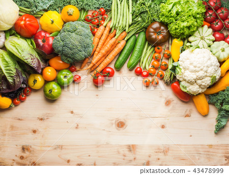 Summer vegetables on white table 43478999