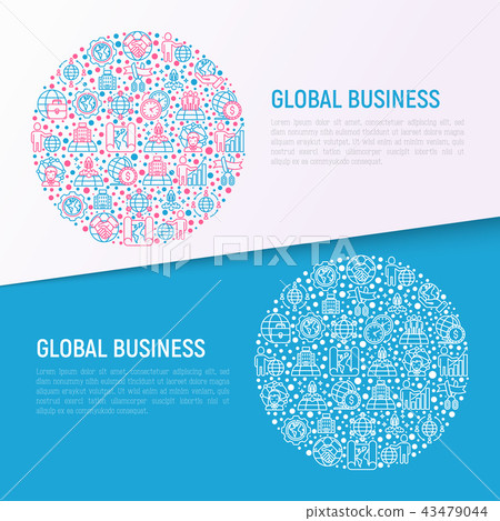 Global business concept in circle Global business concept in circle 43479044