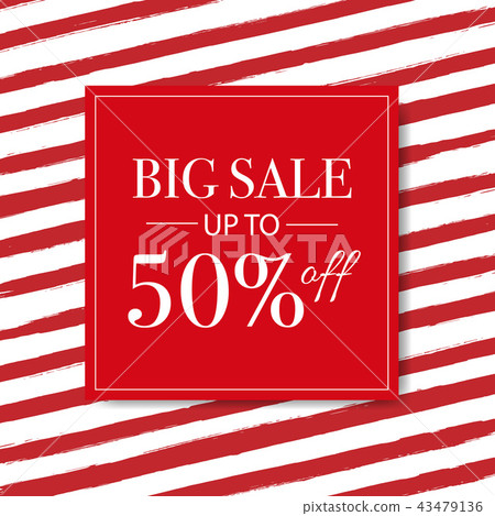 Sale Banner With Red Background With Watercolor Sale Banner With Red Background With Watercolor 43479136