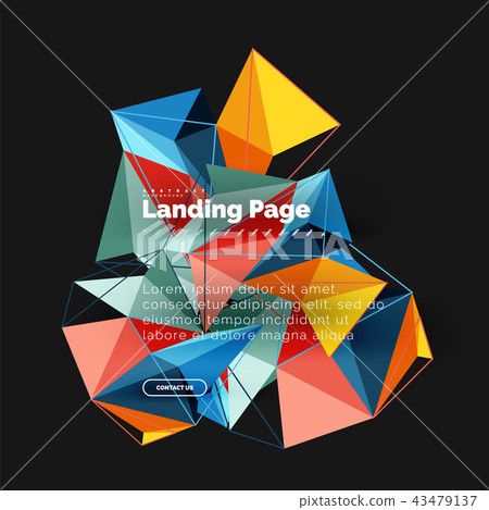 Vector 3d triangle abstract background, polygonal geometric design Vector 3d triangle abstract background, polygonal geometric design 43479137