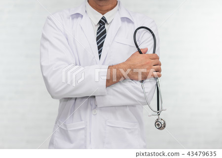 portrait of doctor on white background 43479635