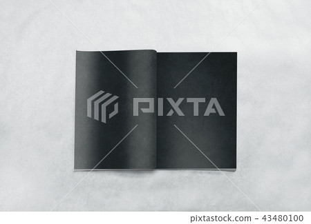 Opened blank magazine black pages mockup 43480100