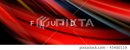 Wave fluid flowing colors motion effect, holographic abstract background. Vector illustration Wave fluid flowing colors motion effect, holographic abstract background. Vector illustration 43480119