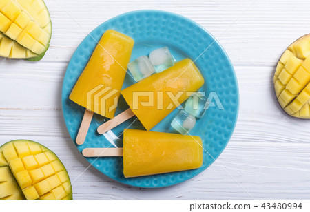Homemade mango popsicle Homemade mango popsicle 43480994