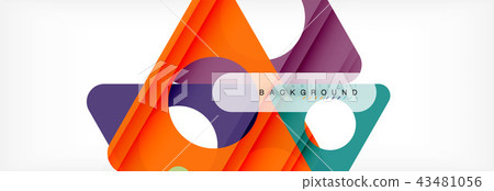 Geometric background, circles and triangles shapes banner. Illustration for business brochure or 43481056