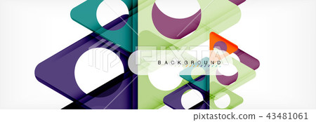 Geometric background, circles and triangles shapes banner. Illustration for business brochure or 43481061