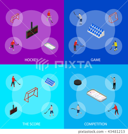 Ice Hockey Arena Competition Concept 3d Isometric View. Vector 43481213