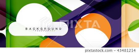 Geometric background, circles and triangles shapes banner. Illustration for business brochure or 43481214