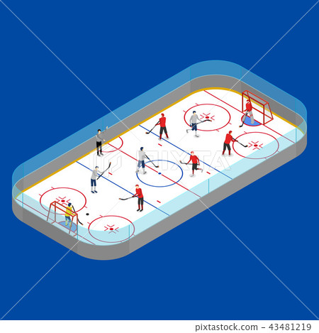 Ice Hockey Arena Competition Concept 3d Isometric View. Vector Ice Hockey Arena Competition Concept 3d Isometric View. Vector 43481219
