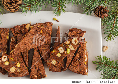 Italian Christmas dessert panforte with nuts Italian Christmas dessert panforte with nuts 43481588