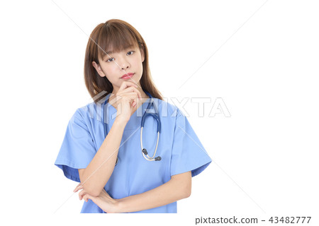 Worried woman doctor 43482777