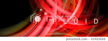 Flowing glowing color motion concept, trendy abstract layout template for business or technology 43483608