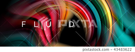 Flowing glowing color motion concept, trendy abstract layout template for business or technology 43483622
