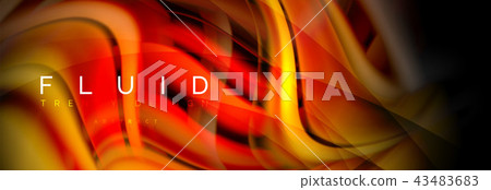 Wave fluid flowing colors motion effect, holographic abstract background. Vector illustration 43483683