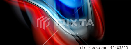 Rainbow fluid abstract shapes, liquid colors design, colorful marble or plastic wavy texture 43483833