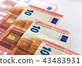 Banknotes of Euro Money. Euro cash background. Bus 43483931