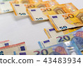 Banknotes of Euro Money. Euro cash background. Bus 43483934