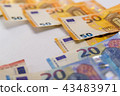 Banknotes of Euro Money. Euro cash background. Bus 43483971