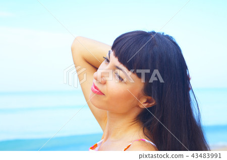 girl and sea girl and sea 43483991