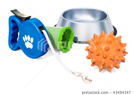 Accessories for dogs, 3D rendering Accessories for dogs, 3D rendering 43484347