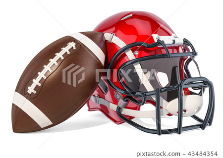 American football helmet and ball, 3D rendering - Stock Illustration  [43484354] - PIXTA