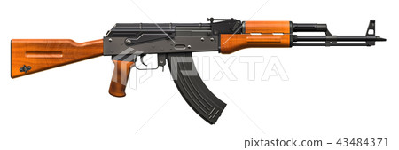 Assault rifle, 3D rendering 43484371