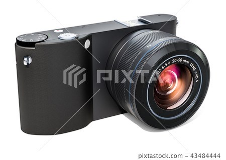 Black digital camera, mirrorless interchangeable Black digital camera, mirrorless interchangeable 43484444