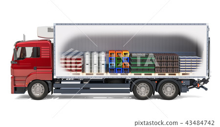 Delivery of alcohol beverage concept. 3D rendering Delivery of alcohol beverage concept. 3D rendering 43484742