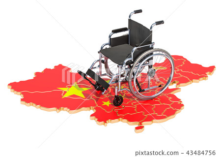 Disability in China concept, 3D rendering Disability in China concept, 3D rendering 43484756
