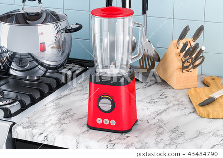 Electric blender on the kitchen table 43484790