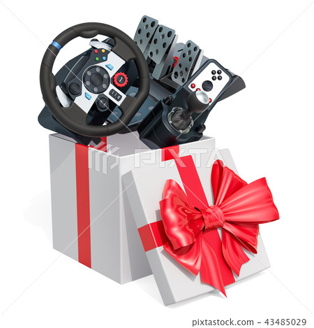 Gaming steering wheel with foot pedals 43485029