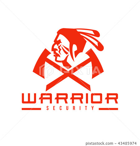 Native American Warrior Security Mascot 43485974