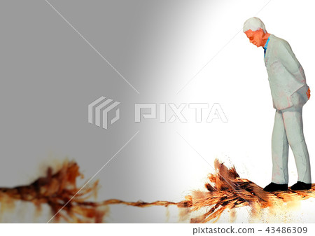 Businessman standing on a broken rope Businessman standing on a broken rope 43486309