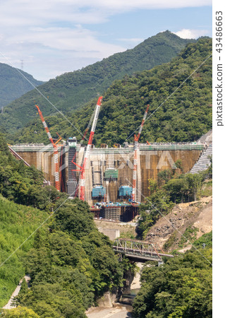 Yamba dam and construction area under construction Yamba dam and construction area under construction 43486663