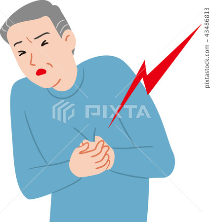 Elderly people with pain in their heart 43486813