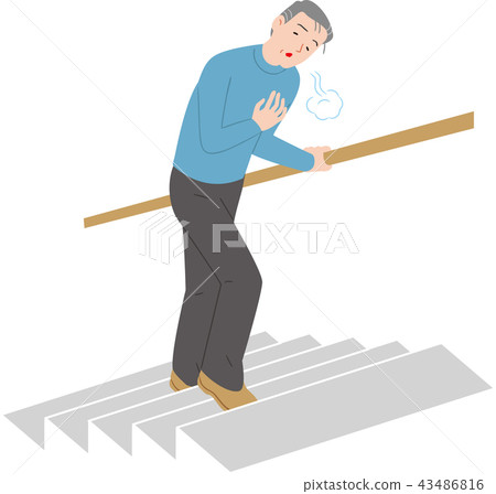 Senior who is out of breath Senior who is out of breath 43486816