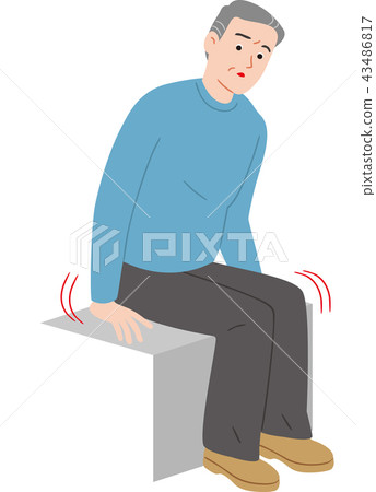 A senior who can not stand up 43486817