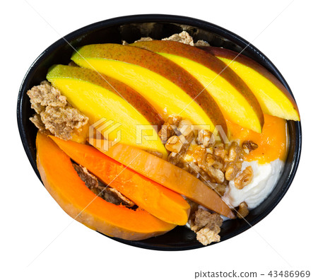 Breakfast with pumpkin and mango. Breakfast with pumpkin and mango. 43486969