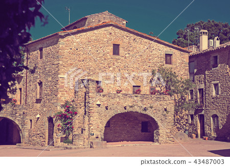 Main square of Monells, Spain Main square of Monells, Spain 43487003
