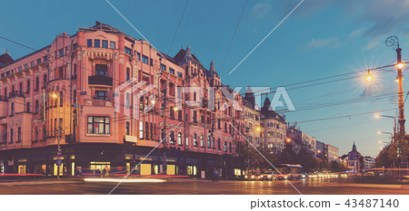 Twilight view of Debrecen streets Twilight view of Debrecen streets 43487140
