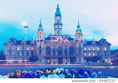 Gyor City Hall in twilight Gyor City Hall in twilight 43487213