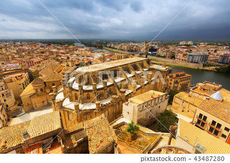 Tortosa with Cathedral from castle Tortosa with Cathedral from castle 43487280