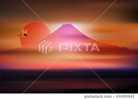 富士新年卡日本紙背景 富士新年卡日本紙背景 43493041