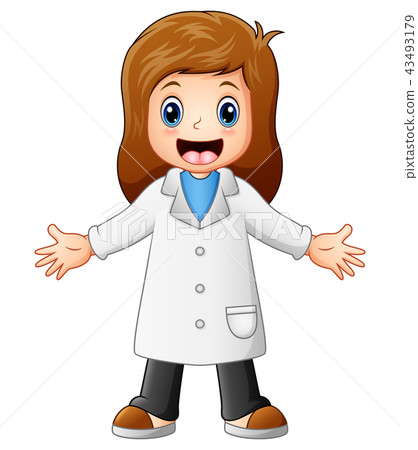Happy Cartoon Female Doctor Stock Illustration 43493179 Pixta