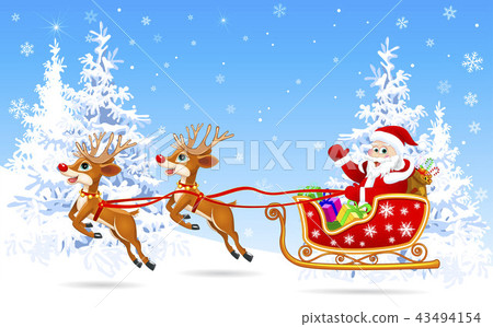Santa on sleigh with deer 1 Santa on sleigh with deer 1 43494154