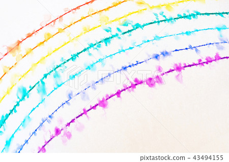 A rainbow drawn with a thin pen is spreading. A rainbow drawn with a thin pen is spreading. 43494155
