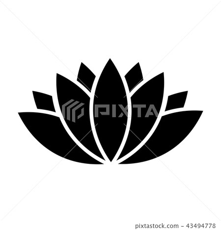 Vector black lotus icon on white background Vector black lotus icon on white background 43494778