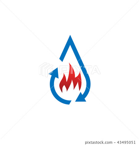 Water drop restoration from buning logo template 43495051