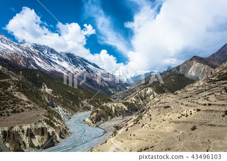 Mountain landscape with Bagmati river, Nepal. 43496103
