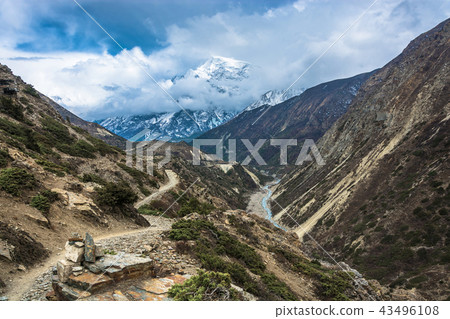 Mountain landscape with Bagmati river, Nepal. 43496108